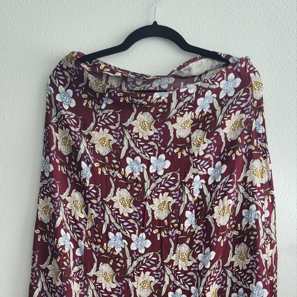 Floral Print Long Skirt (L)